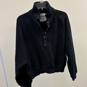 Aerie Charcoal Button-Up Pullover
